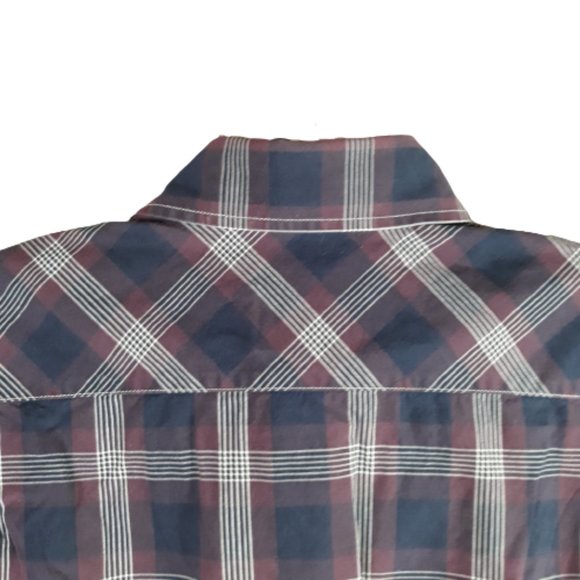 Lacoste Button Down Shirt Mens Size 38 Multicolor Plaid Long Sleeve Croc Logo - Picture 4 of 12